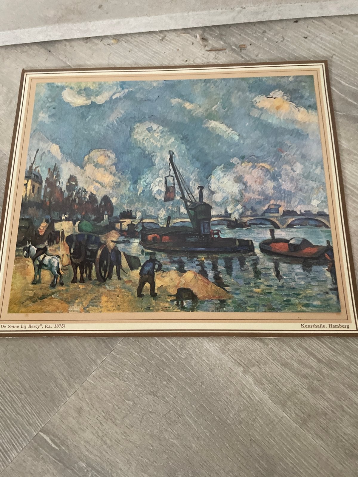 Cézanne - De Seine bij Bercy (ca. 1875) - Ingelijst, Antiek en Kunst, Maritiem / water, Impressionistisch, Ophalen of Verzenden