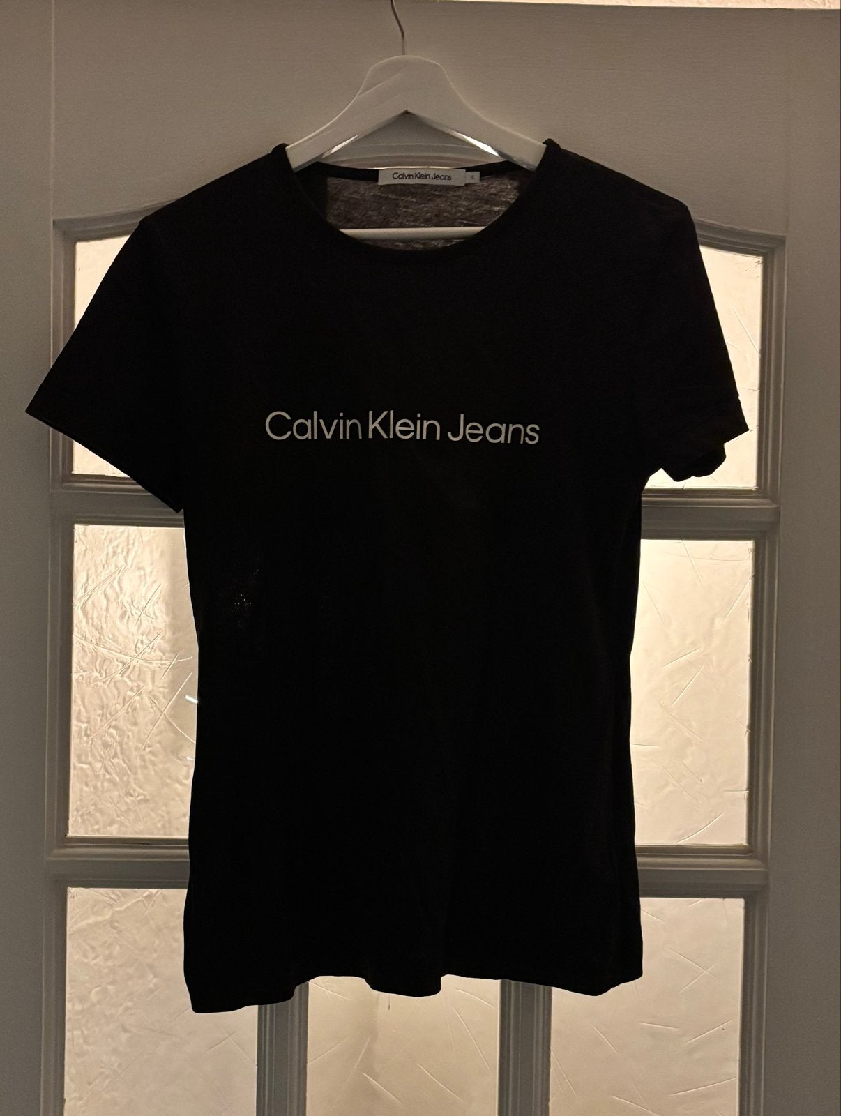 Calvin Klein Jeans T-shirt Zwart Maat S, Ophalen of Verzenden, Zo goed als nieuw, Zwart, Korte mouw
