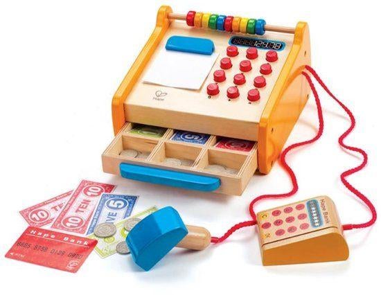Houten speelgoedkassa Hape, Ophalen of Verzenden, Zo goed als nieuw