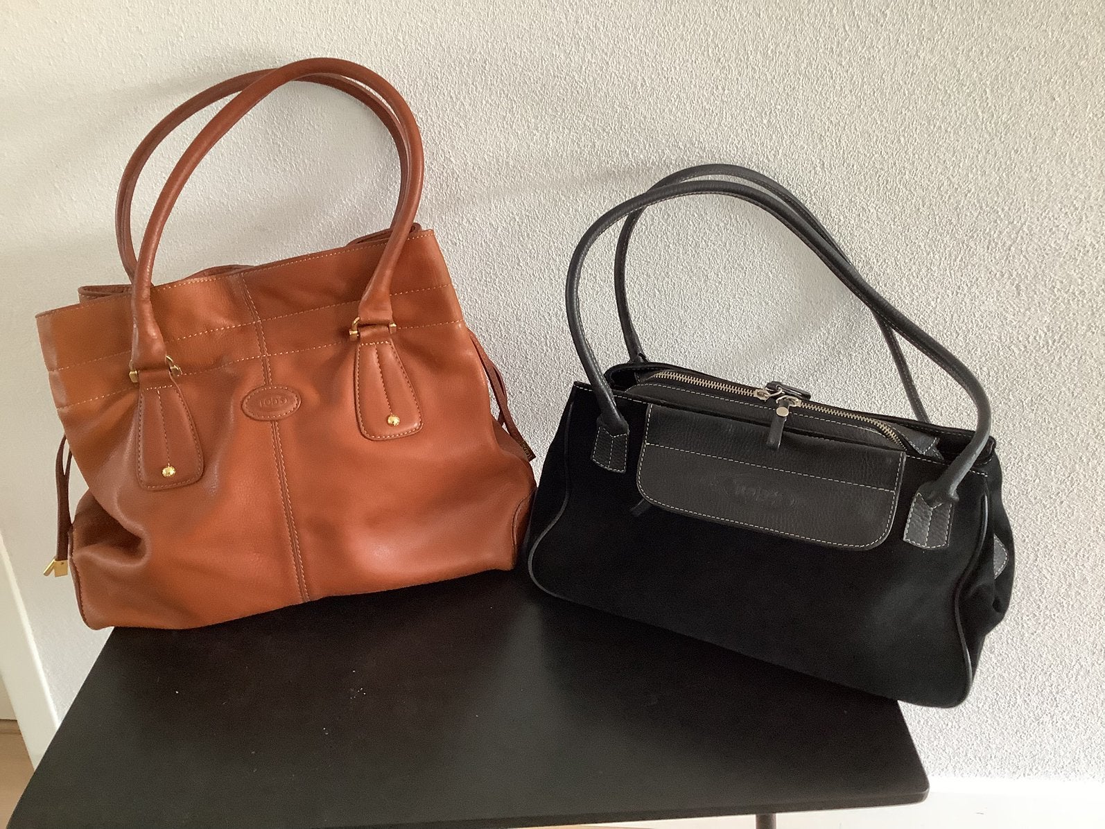 Tod’s leren tassen/leather bags Tod’s, Ophalen of Verzenden, Zo goed als nieuw, Zwart, Handtas