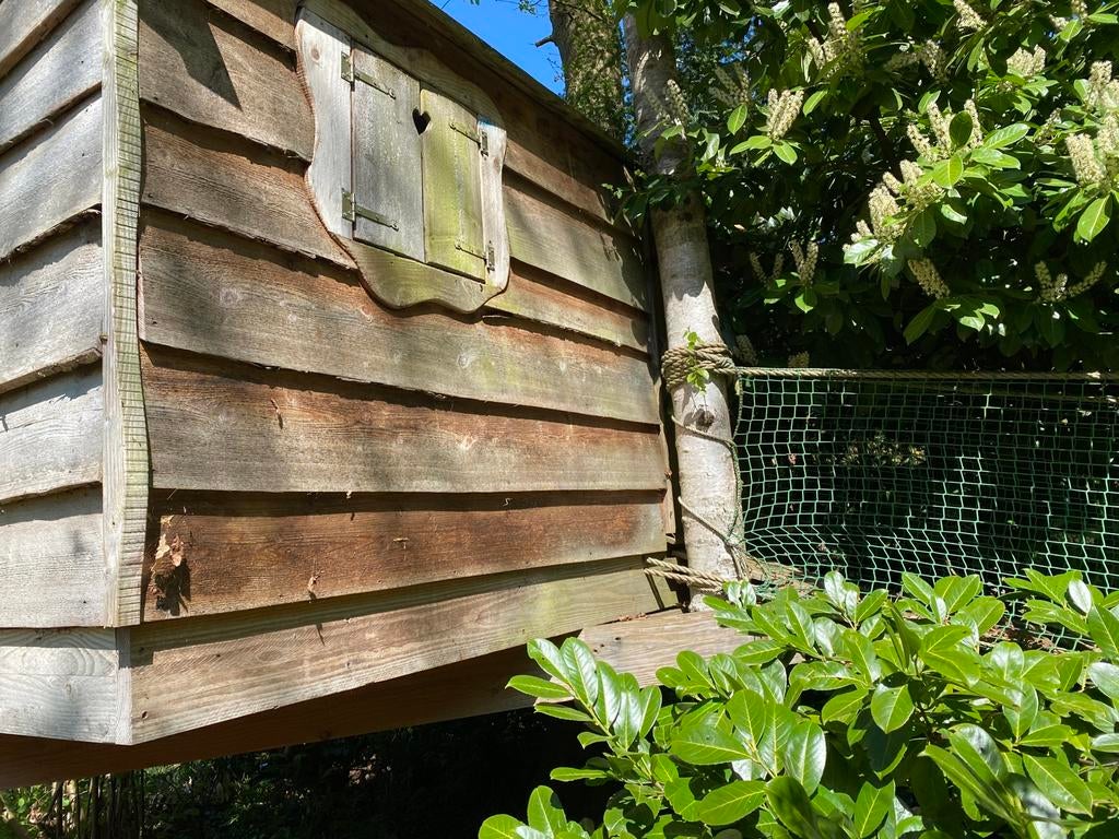 Boomhut met loopbrug, Ophalen, Gebruikt, Hout