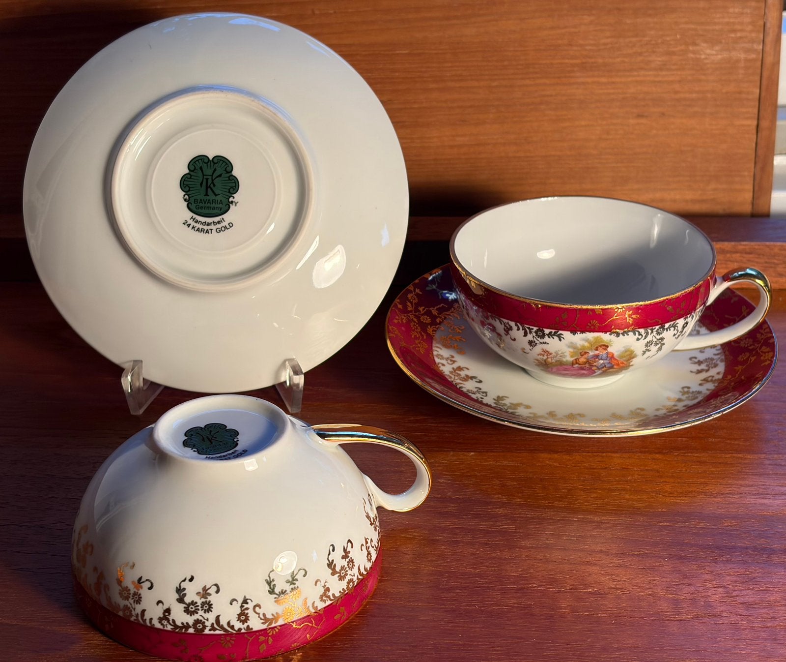 Prachtige set van 2 vintage Bavaria  – 24k goud & Fragonard, Ophalen of Verzenden