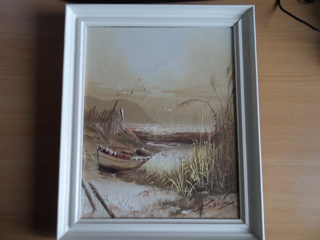 SCHILDERIJ, Ingelijst, Doek, Ophalen of Verzenden, Landschap