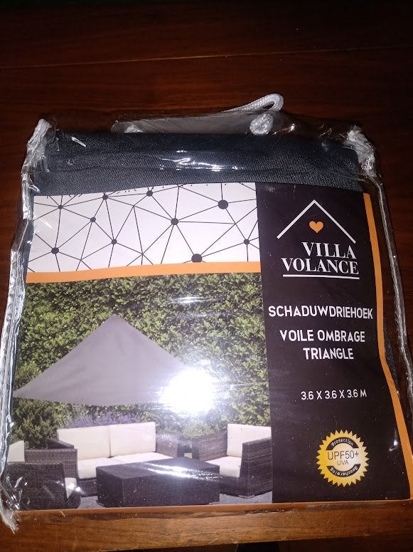 Schaduwdoek 3.5 bij 3.5bij 3.5 meter Nieuw kleur grijs, Ophalen of Verzenden, Nieuw