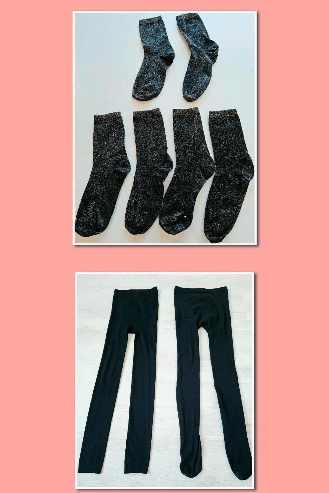 Pakket 2x thermo XXL + 3p glitter sokken 39-41, Zwart, Maillot, Overige maten, Ophalen of Verzenden