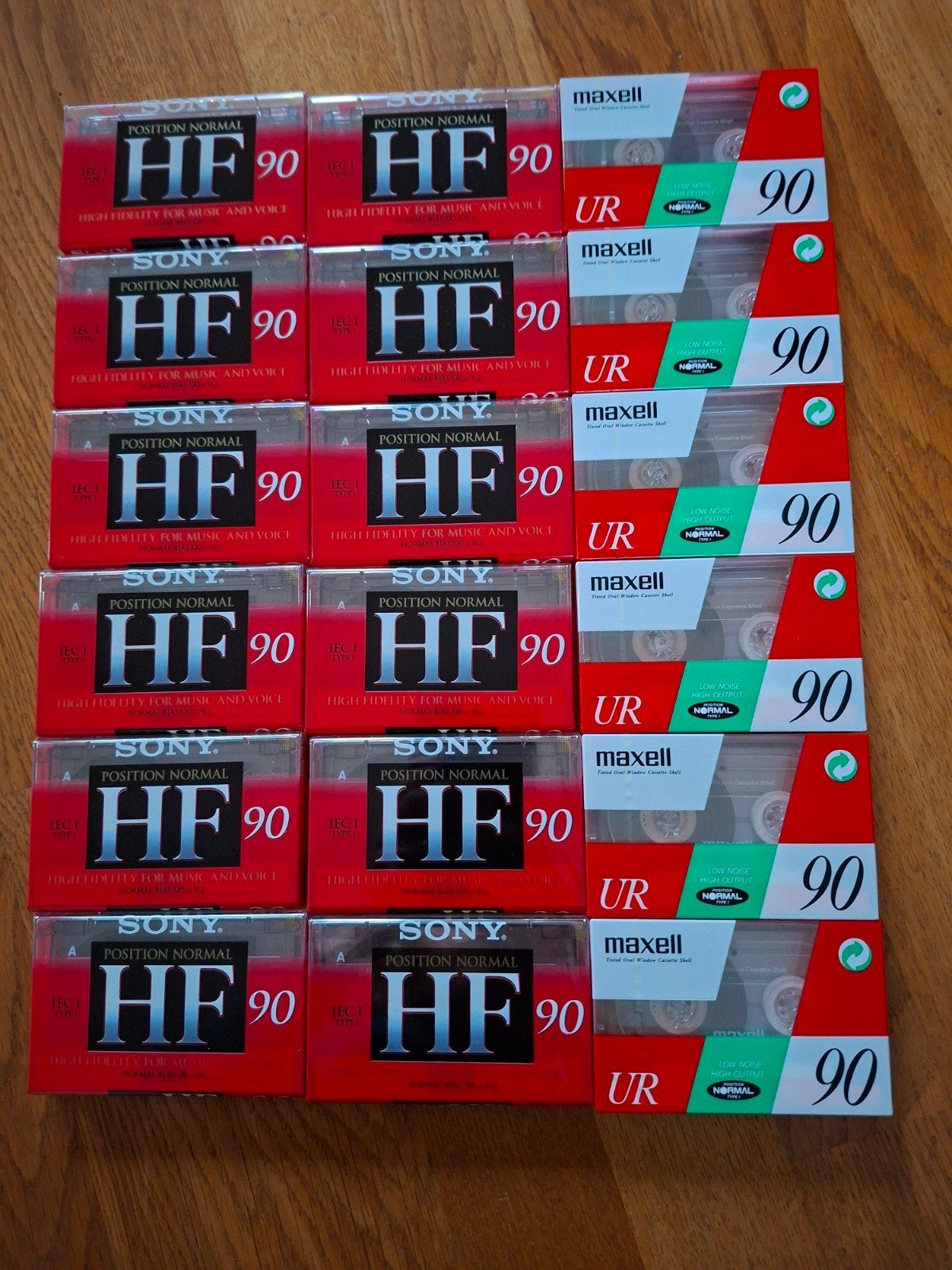 Nieuwe Sony HF 90 en Maxell UR 90 cassettebandjes - 15 stuks, Cd's en Dvd's, 2 t/m 25 bandjes, Overige genres, Ophalen of Verzenden