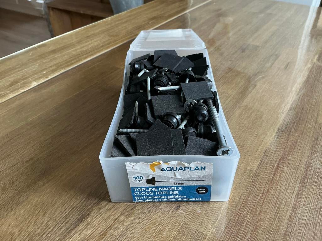 Aquaplan Topline nagels voor golfplaten, nieuw in doos, Doe-het-zelf en Verbouw, Dakpannen en Dakbedekking, Zwart, Overige typen