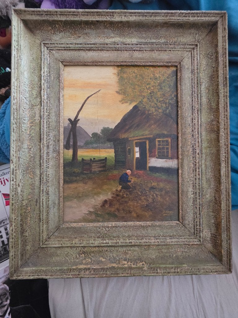 Bergense School, Paneel, Oud hollands, Ophalen of Verzenden, Gesigneerd