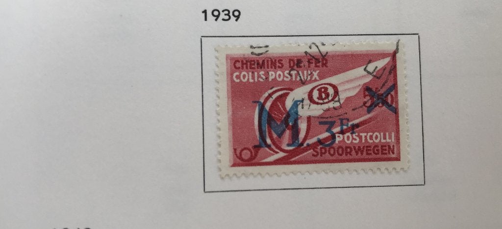 België postzegel  spoorwegen 1939, Verzenden, Gestempeld, Overig, Treinen