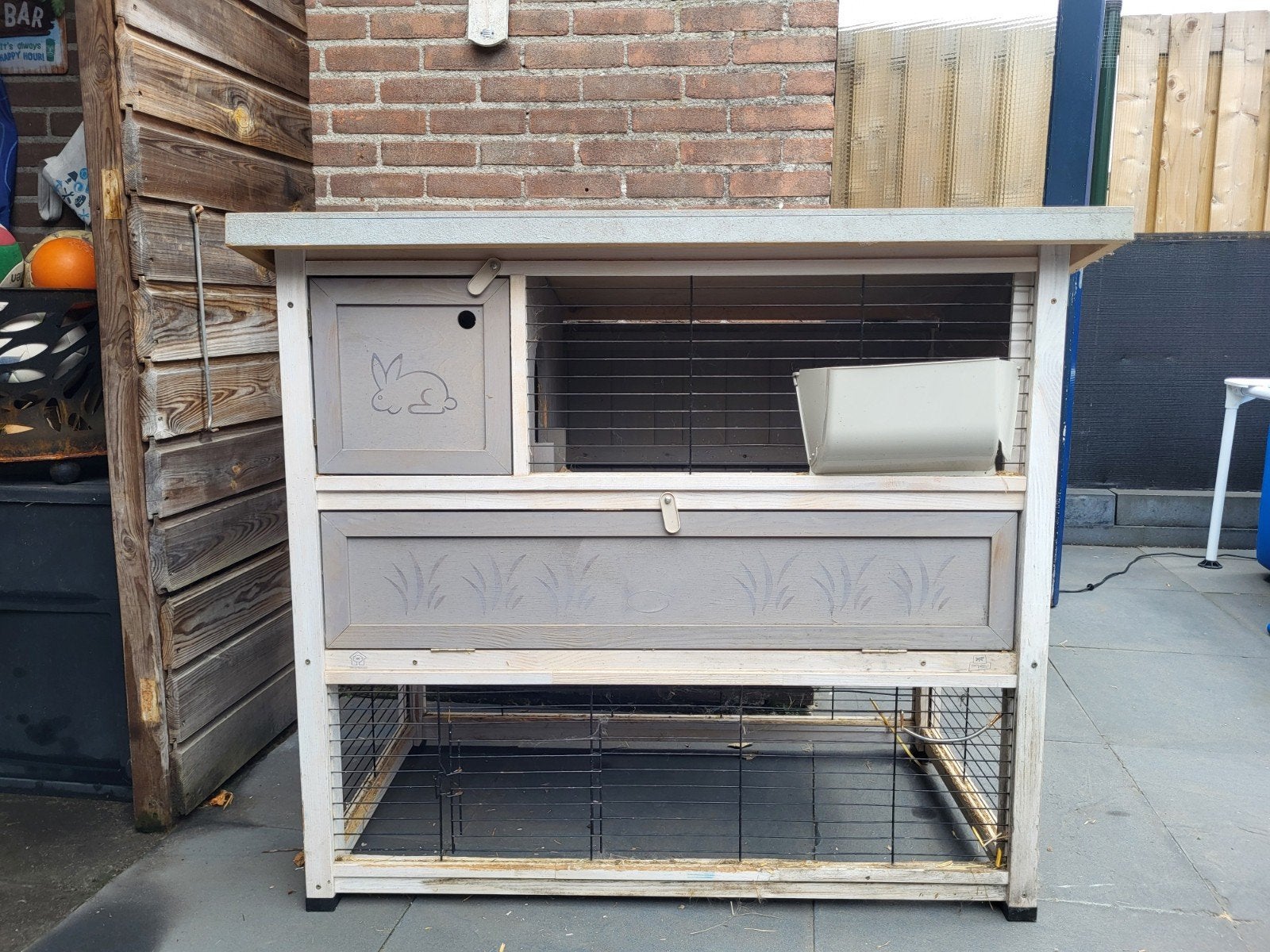 Mooi konijnenhok, Ophalen, 110 cm of meer, Zo goed als nieuw, 90 cm of meer