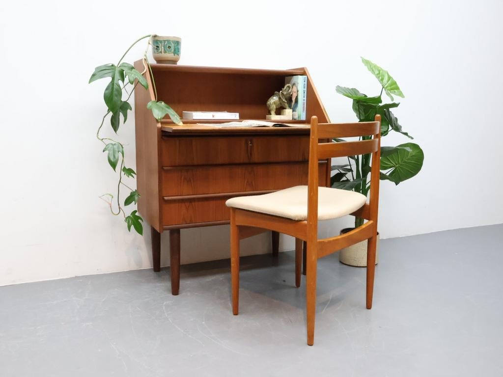 Deense secretaire | Teak | 3 lades, Ophalen, Gebruikt, ., .