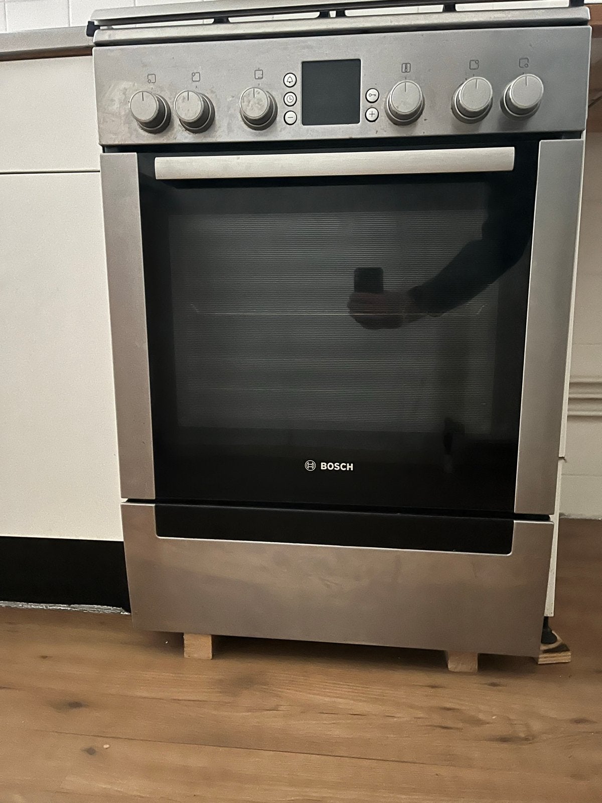 Bosch Gasfornuis met Oven - RVS, 4 Pitten, Witgoed en Apparatuur, Ophalen, Gebruikt, 60 cm of meer, 4 kookzones