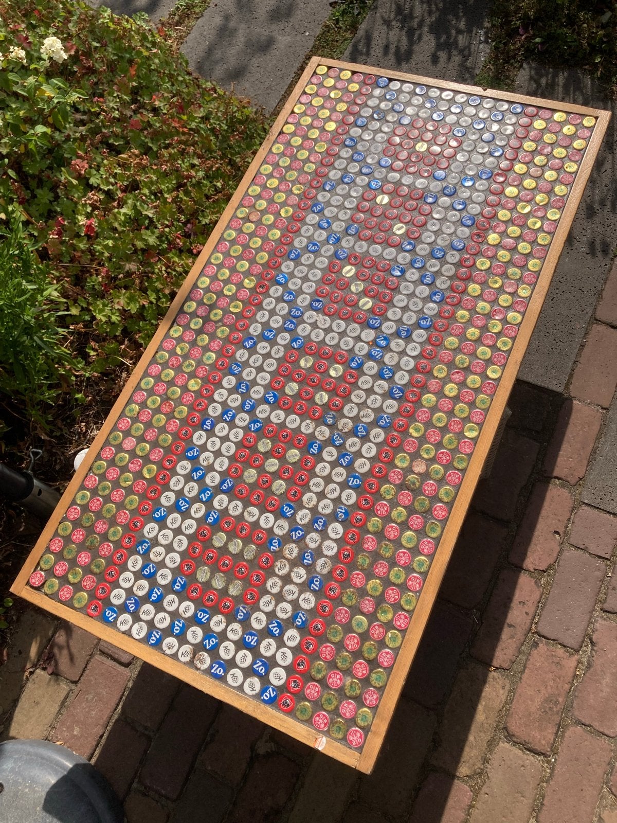 Tafelblad van bierflesdoppen, Ophalen, Overige materialen, Gebruikt, 100 tot 150 cm