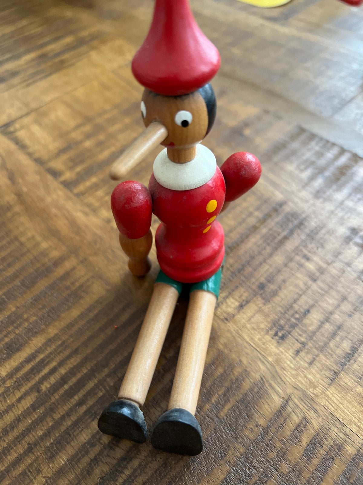 Vintage Pinokkio Houten Pop - Decoratie/Speelgoed, Ophalen of Verzenden, Gebruikt, Jongen of Meisje