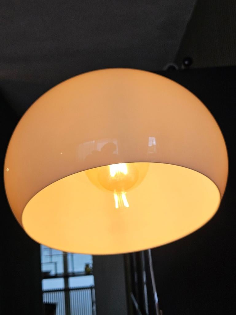 Space Age Booglamp met witte Acrylkap, jaren '70, Ophalen, Gebruikt, 150 tot 200 cm, Space Age, Jaren '70
