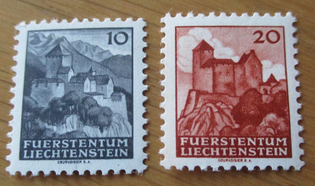 Liechtenstein, serie Burchten en Kastelen, 1943, Verzenden, Overige landen, Postfris
