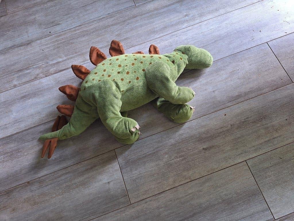 Dino Knuffels (2 stuks) - T-Rex & Stegosaurus, Gebruikt, Ophalen of Verzenden, Middelgroot (20 tot 80 cm), Meerkleurig