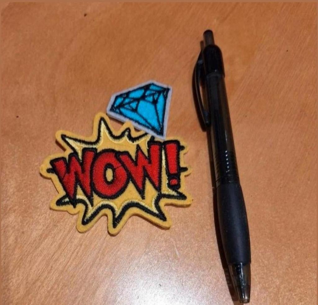 Applicatie diamant en tekst Wow!, Ophalen of Verzenden, Nieuw