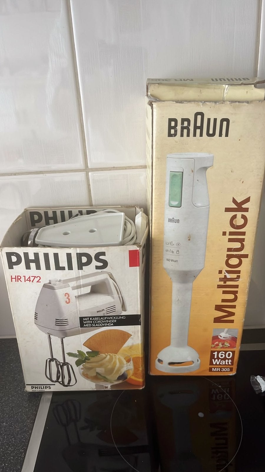 Philips handmixer HR1472 en Braun Multiquick MR 305, Minder dan 1 liter, Ophalen, Gebruikt, 3 snelheden of meer