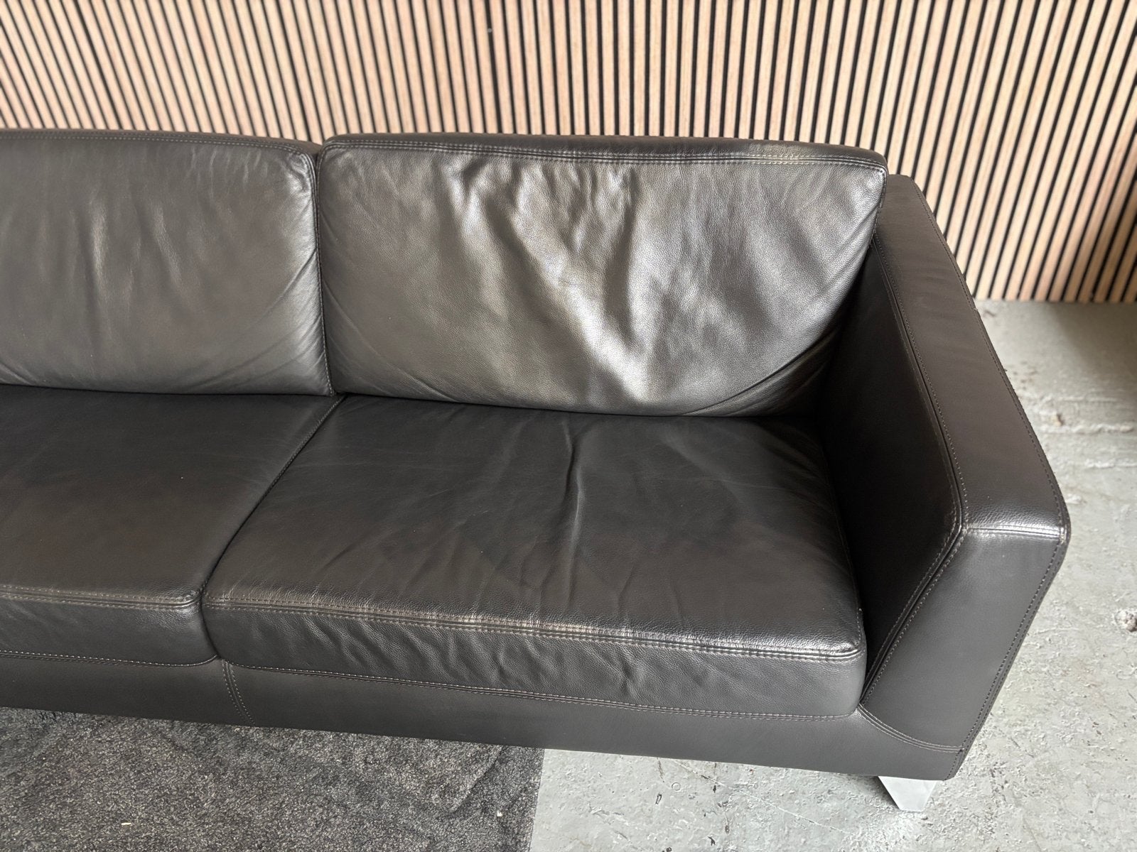GRATIS LEVERING Machalke U-Bank Leer 340x290x160 GEREINIGD, Hoekbank, 300 cm of meer, Leer, Ophalen of Verzenden