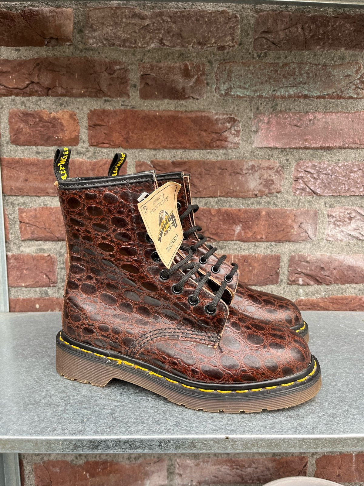 Dr. Martens 1460 MIE Croco maat Uk 3/ Eu 36, Dr. Martens, Docs, Bruin, Docs