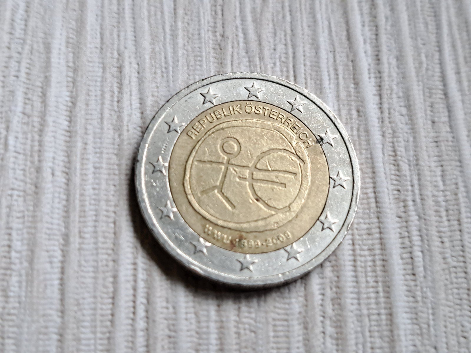 2 euro cc Oostenrijk 2009 - 10 jaar EMU, Postzegels en Munten, Munten | Europa | Euromunten, Ophalen of Verzenden, Oostenrijk