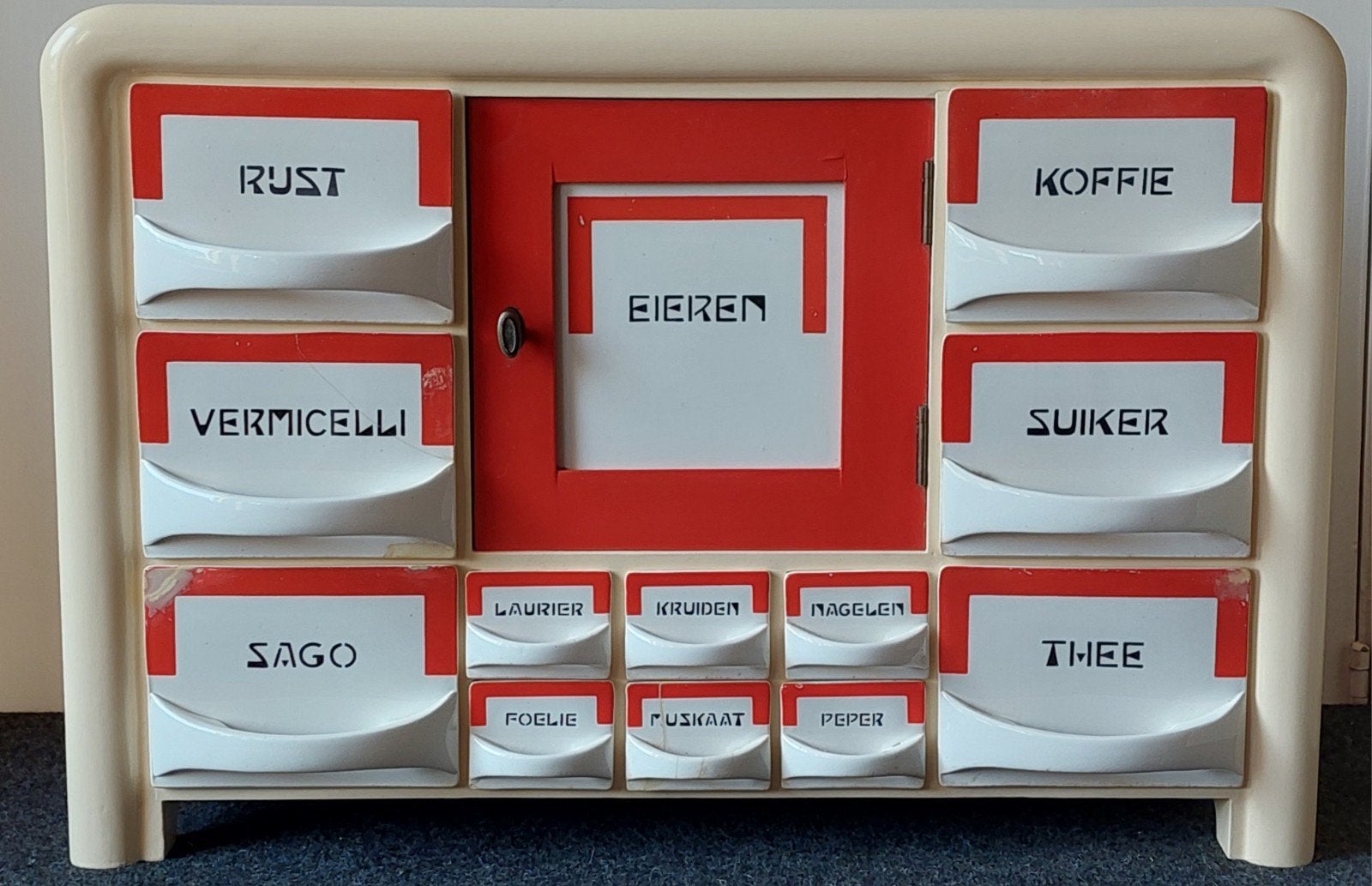 Antiek Grutters-/kruidenierskastje Societé Ceramique Holland, Ophalen