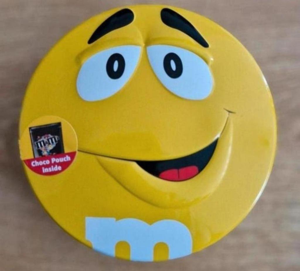 Rond Geel Blikje M&M, Ophalen of Verzenden, Gebruikt, Merk