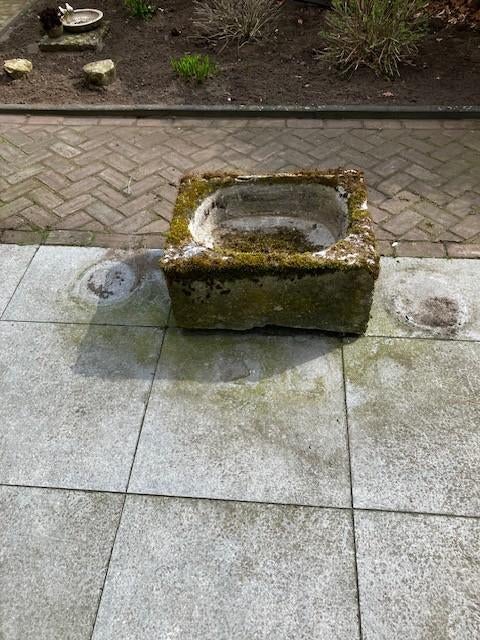 Bentheimer zandsteen bloembak (vierkant), Tuin en Terras, Ophalen, Steen, Gebruikt, Minder dan 60 cm