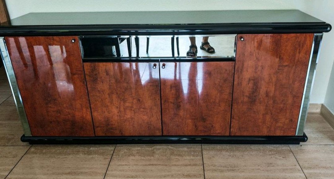 Vintage Burl Wood Credenza van Paul Michel uit de jaren 80, Ophalen, 25 tot 50 cm, 50 tot 100 cm