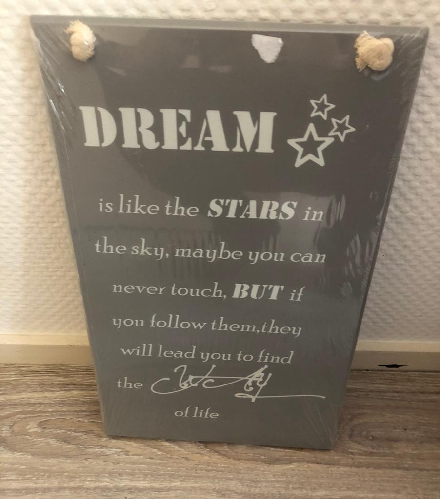 Tekstbord dream, Ophalen of Verzenden, Nieuw