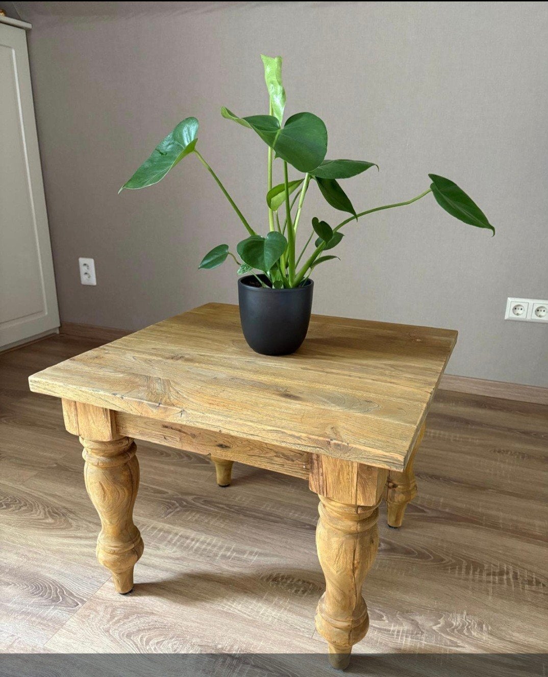 teakhout bijzettafel, 45 tot 60 cm, Minder dan 55 cm, Vierkant, Ophalen of Verzenden