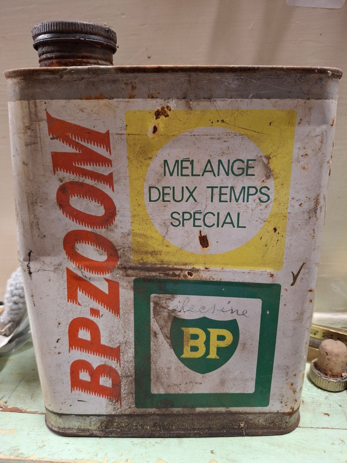 Olieblik bp, Ophalen of Verzenden, Gebruikt, Overige