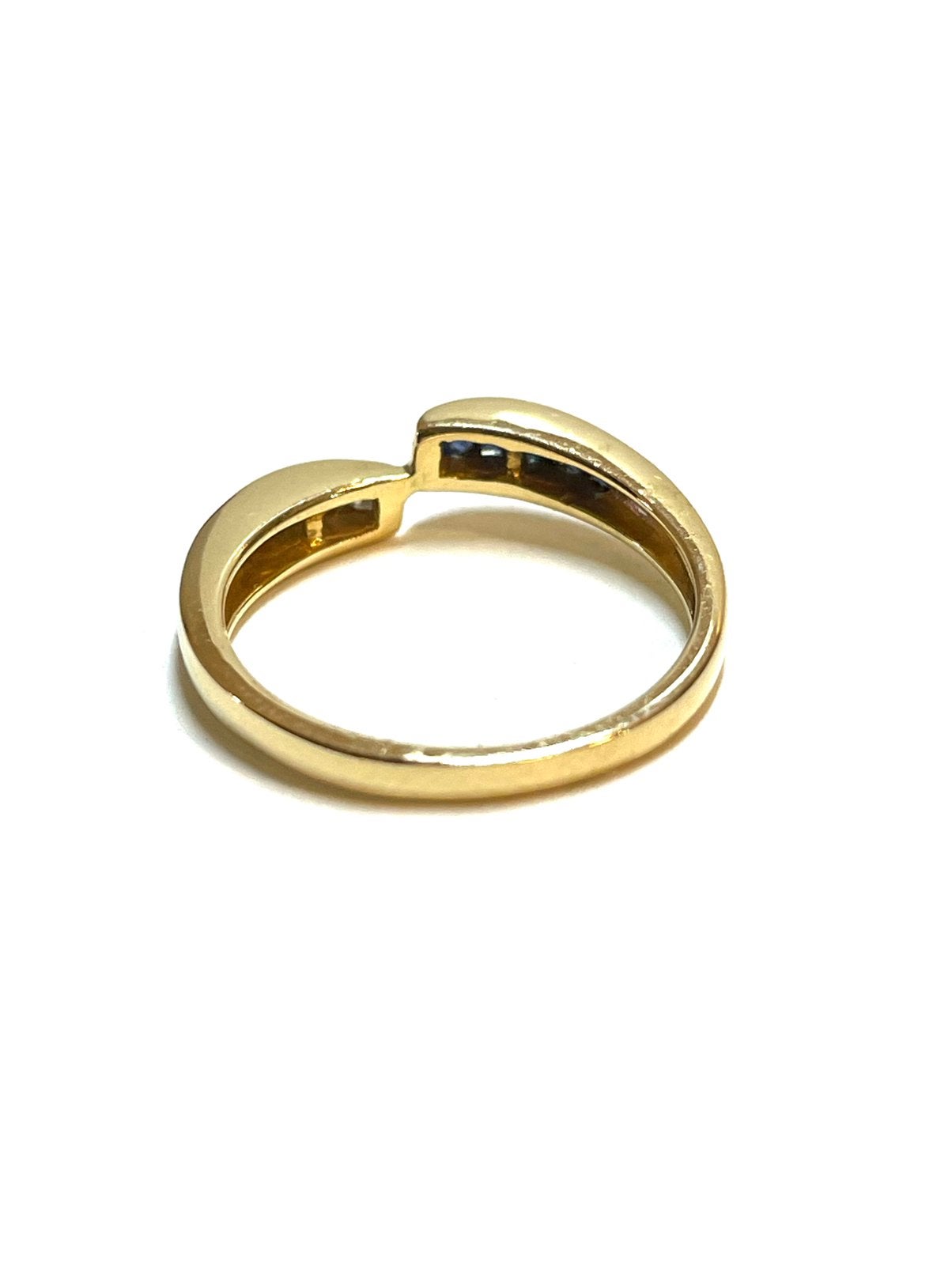 18k gouden ring met saffier en diamant, Sieraden, Tassen en Uiterlijk, Ringen, -, -, Ophalen of Verzenden, Dame
