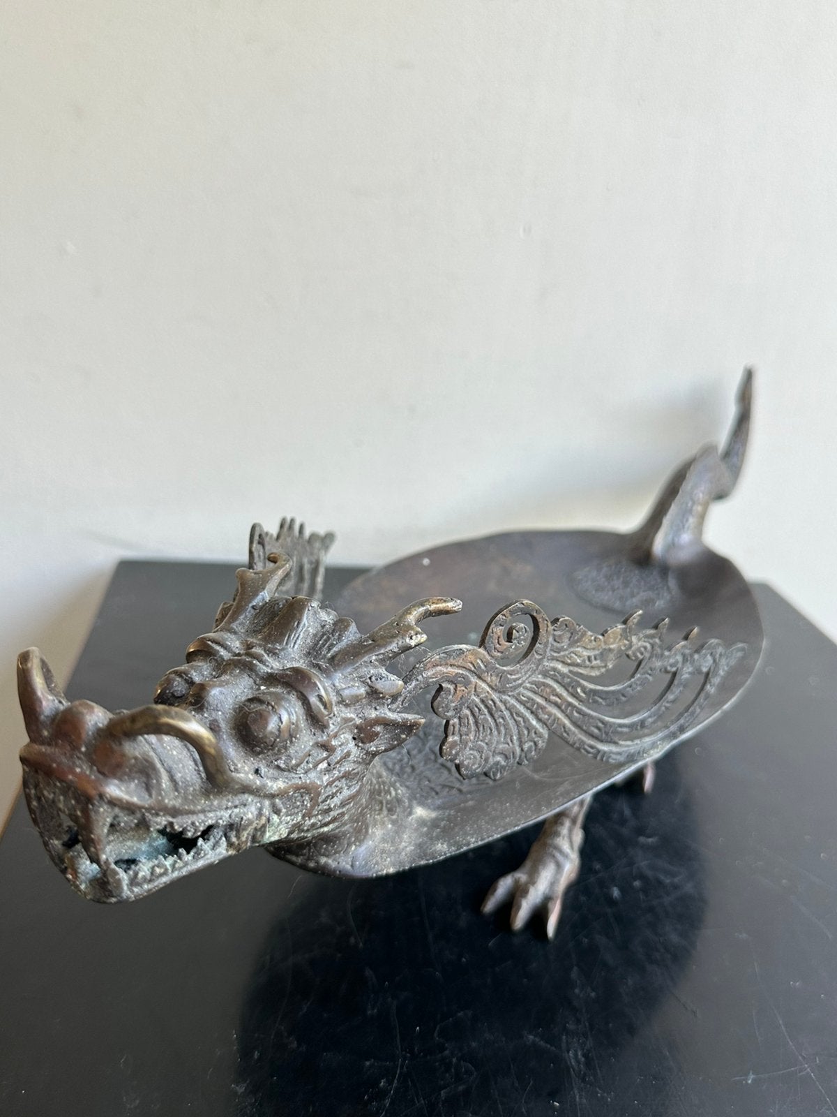 Aziatische koper of brons chinese Dragon schaal 51 cm, Ophalen of Verzenden