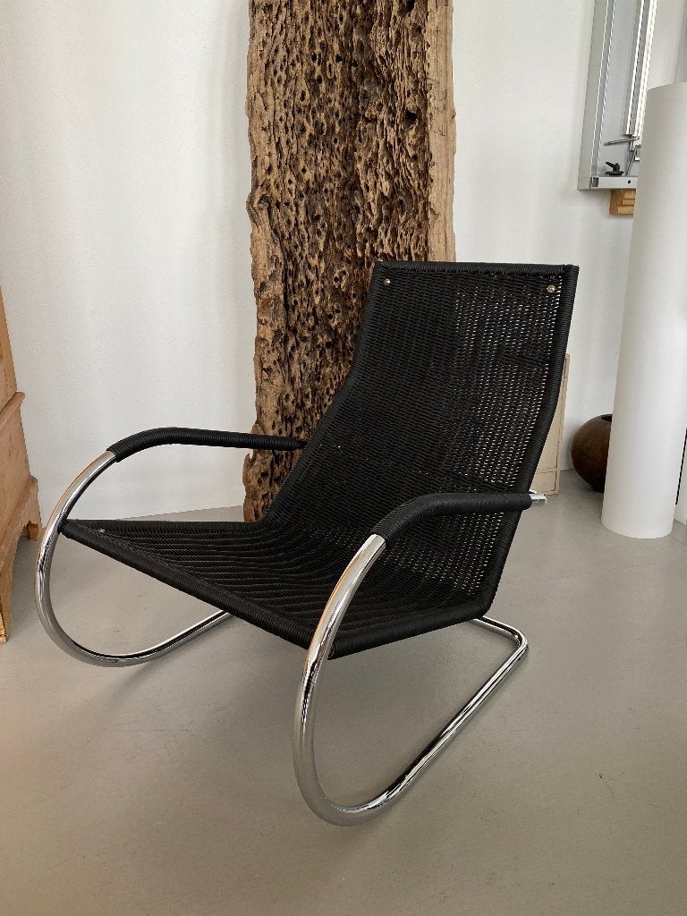 klassieker Tecta D35 buisstoel fauteuil luie stoel zwart, Huis en Inrichting, Ophalen, Bauhaus, Zwart, Zo goed als nieuw