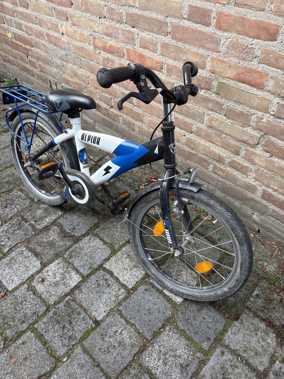 Alpina kinderfiets 18 inch, Ophalen, Gebruikt, Terugtraprem, 16 tot 20 inch