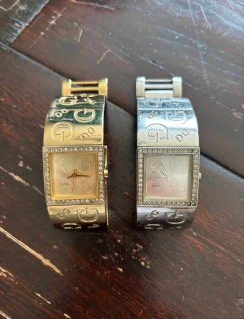 Guess en Fossil horloges, Staal, Gebruikt, Staal, Verzenden