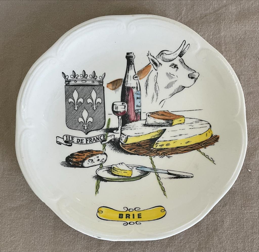 Vintage Gien France Brie bordje -, Ophalen of Verzenden
