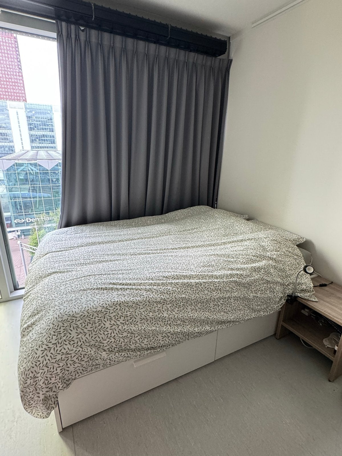IKEA Bedframe BRIMNES met matras en 4 opberglades 140x200, Ophalen, Gebruikt, Wit, Tweepersoons