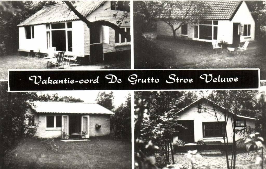 Vakantie-oord De Grutto Stroe Veluwe - 4 afb - ongelopen, Verzamelen, Ophalen of Verzenden, 1960 tot 1980, Ongelopen, Gelderland