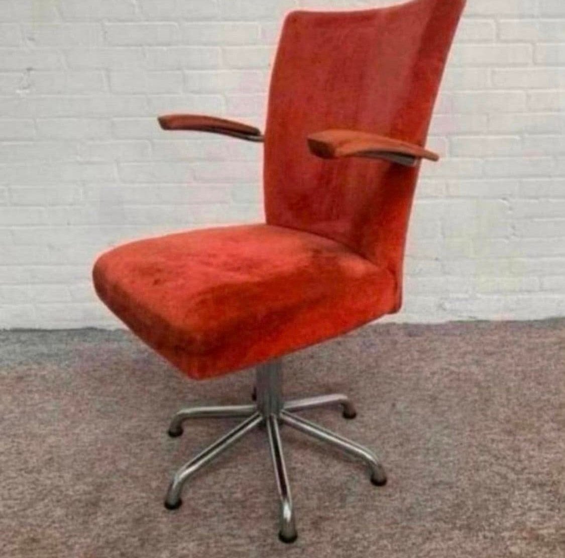 Fauteuil Bureaustoel Vintage Gispen Bauhaus buizen frame, Ophalen of Verzenden