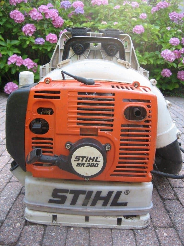 Stihl BR380 Bladblazer Ruggedragen Benzine, Ophalen, Benzine, Gebruikt, Ruggedragen
