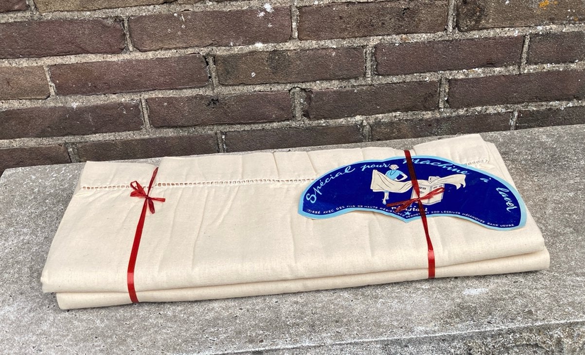 Vintage Franse lakens, set van twee, Antiek en Kunst, Ophalen of Verzenden
