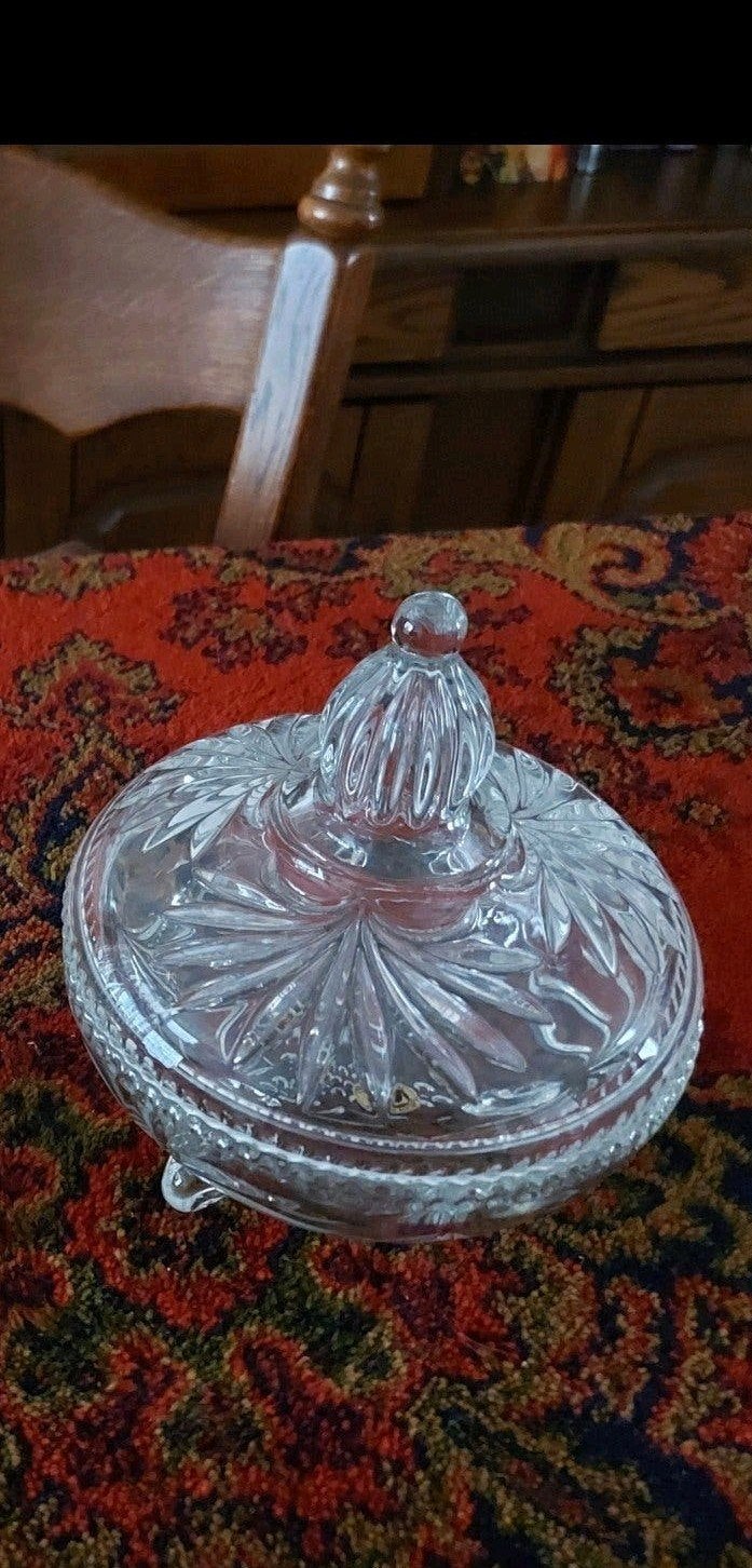 Kristallen schaal met deksel Walther glas, Huis en Inrichting, Ophalen, Rond, Glas