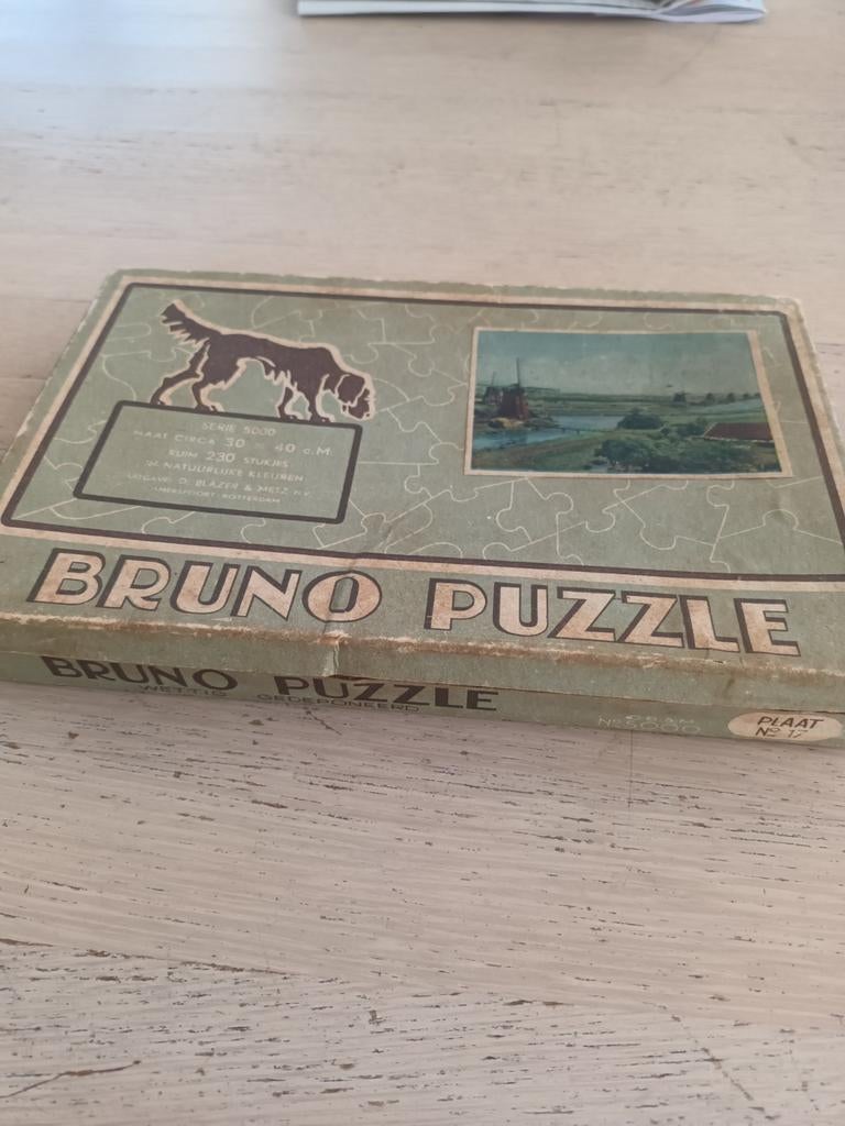 Bruno Puzzle jaren 40. Molens bij Kinderdiijk.Legpuzzel, Ophalen of Verzenden, Gebruikt