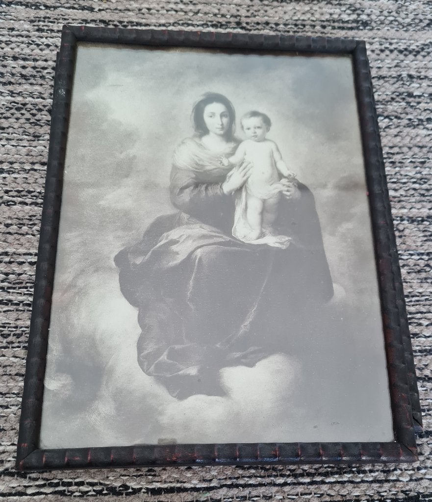 Mooie oude prent in oude lijst, Antiek en Kunst, Kunst | Schilderijen | Klassiek, Ophalen of Verzenden