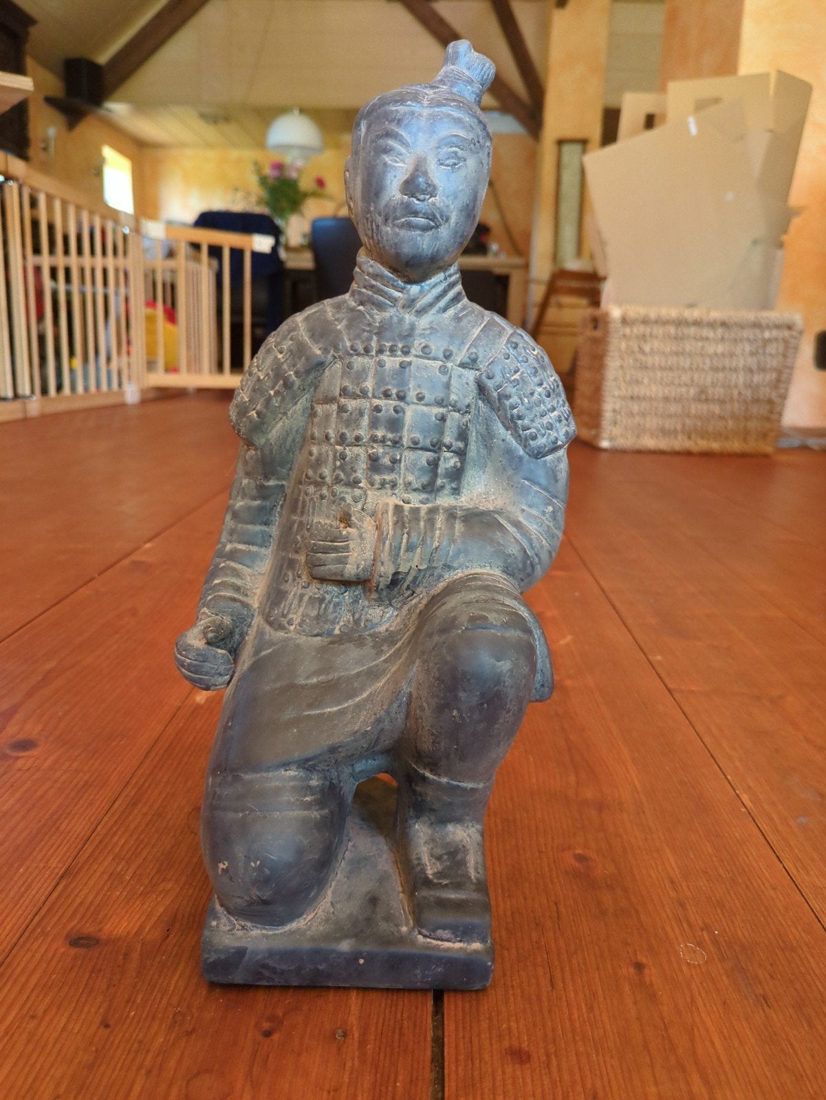 Terracotta Krijger Beeld - Aziatische Decoratie, Antiek en Kunst, Kunst | Beelden en Houtsnijwerken, Ophalen of Verzenden, Handgemaakt