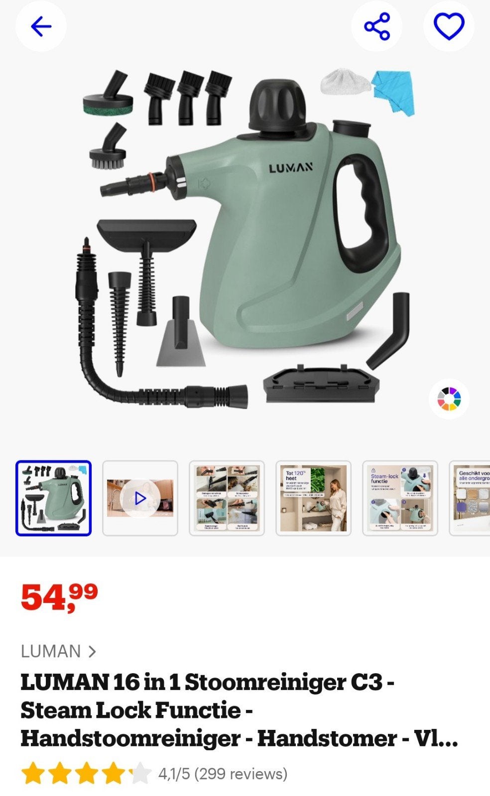 LUMAN 16-in-1 Stoomreiniger C3 - Handstoomreiniger, Witgoed en Apparatuur, Onderdelen en Toebehoren, Ophalen of Verzenden
