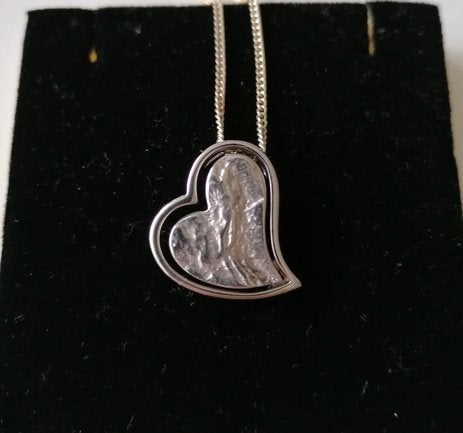 Zilveren ketting met hart 19mm x 20 mm x 7mm assieraad, Sieraden, Tassen en Uiterlijk, Nieuw, Ophalen of Verzenden, Hart, Zilver